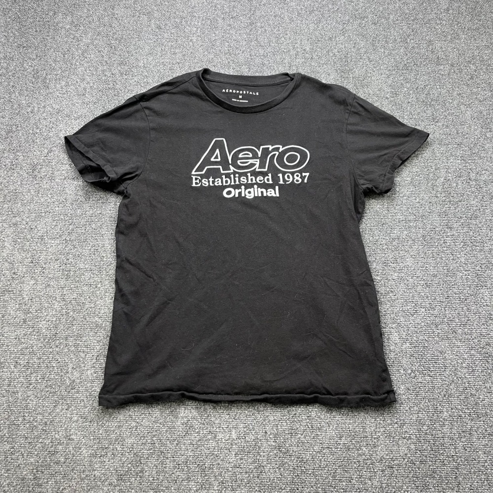 Aeropostale Graphic Logo Streetwear Casual Black Short Sleeve T-Shirt